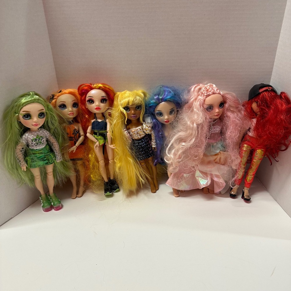 Rainbow High Dolls Lot of 7 Mixed Characters Nude & Dressed Parts/Repair MGA